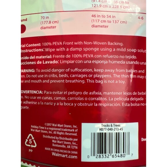 Christmas Vinyl Tablecloth Round 70" Diameter Frosty Snowman & Truck Holiday - Picture 4 of 4